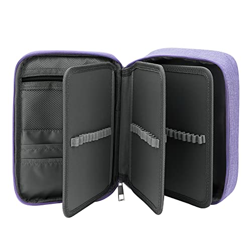 Number-one Large Capacity Pencil Case, 72 Slots Colored Pencil Pouch Bag Portable Pencil Holder Stationery Organizer with Compartments for Office and Travel, Purple - color: Pueple