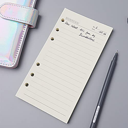 AxeWoodz A6 Lined Refill Paper 3 Pack Loose Leaf Papers 6-Hole Punched Filler Paper Refills 120 Sheets/240 Pages Binder Papers for A6 Travel Journal Diary Binder (A6, Lined) - size: A6