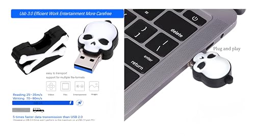128GB USB 3.0 Flash Drive Cartoon Novelty Halloween Human Skeleton Memory Stick Silicone Rubber Pendrive Black, 128GB-halloween-Xskeleton3.0 - color: HalloweenX, size: 128GB 3.0