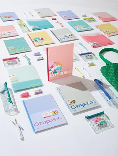 KOKUYO Composition Notebooks, 5 Pack Campus Semi-B5 Comp Book with Dot A 7mm Ruled, 30 Sheets, School Lined Notebook 50th Anniversary Edition, Journal Notebook for Women Work Study Note Taking - color: 50th Anni.