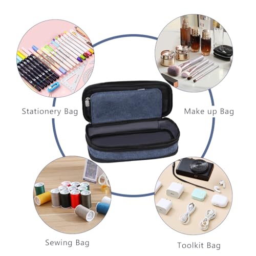 iSuperb Foldable Pencil Case Zipper Big Capacity Aesthetic Canvas Pencil Pouch Compartments Stationery Organizers Pen Bag for Kids Girls Boys Teen Child Student School Supplies Makeup Bags