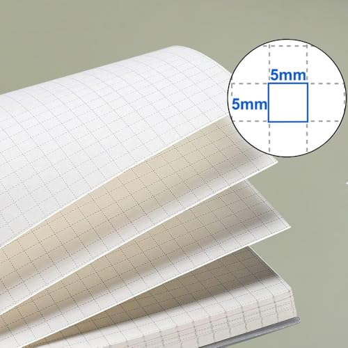 120 GSM Thick Paper Graph Spiral Notebooks 8.5" × 11" with Removable Elastic Band and Transparent Hard Cover, 2PCS Large Size Grid Notepads 160 Pages per Pack for Students, Engineers (2 Pack, A4) - size: A4(8.5"×11"), style: Grid / 2PCS