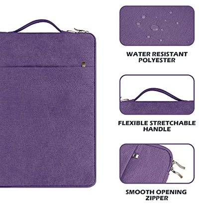 RAINYEAR 15.6 inch Laptop Sleeve Carrying Case with Handle & Pocket, Purple | Protective Padded Polyester Laptop Sleeve Case Briefcase Compatible with 15.6 Inch Notebook Computer Chromebook - color: Purple, size: 15.6"