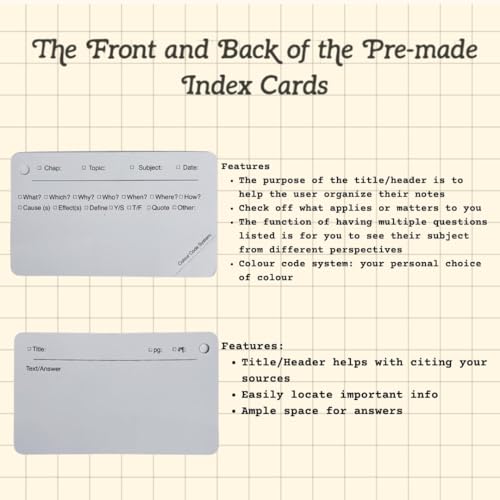 Tailored Flashcards to Curate Note Cards 5x3" Heavy Duty White Pre-made Index Cards with Rings, 450 Pack,2 Kraft Covers, 6 Binder Rings for Nursing College Students.
