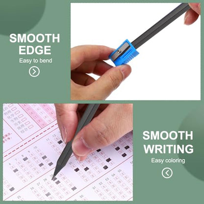 M&G Wooden Hexagon Pencils, 24 Pcs HB Graphite Round Pencils with Eraser Head for Classroom Teacher Office Supplies, Black