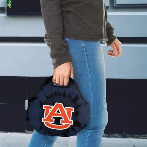 Campus Lab Auburn University Tie-Dye Soft Neoprene Lunch Bag, Lightweight - color: Auburn University Tigers