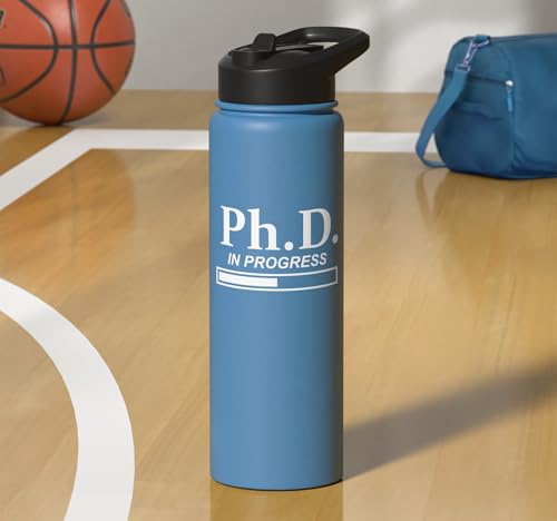 PhD in Progress Doctorate Student PhD Candidate Future Dr Stainless Steel Insulated Water Bottle - color: Light Blue