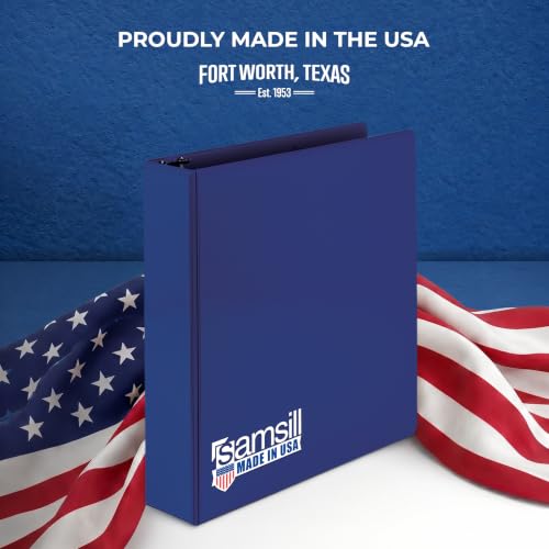 Samsill 2 Inch 3 Ring Binder, Economy Round Ring, Clear View Cover, 425 Sheet Capacity - for School, Home, Office - Blue
