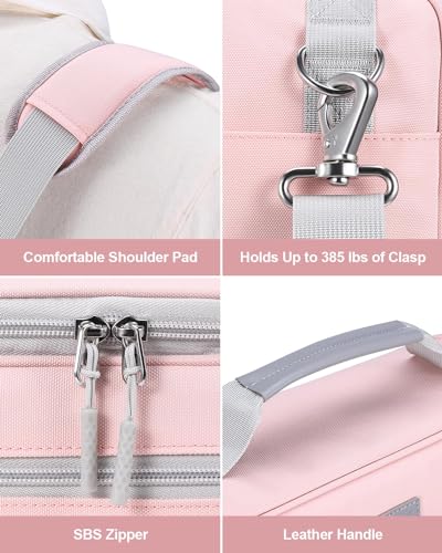 3-Inch 3-Ring Zipper Binder with Shoulder Strap and Multiple Pockets | D-Ring Zip Up Binder with 700 Sheets Capacity, Compatible with 13" MacBook/Tablet, for Middle School, Office, Pink - color: Pink