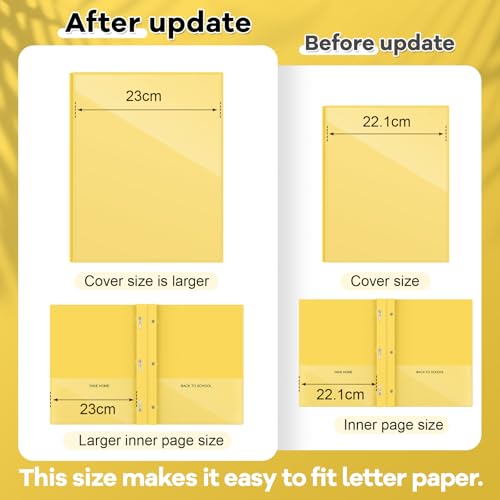 Henoyso 24 Pcs Plastic Folders with Clear Front Pocket and 3 Prong Take Home Plastic 2 Pocket Folder Back to School for Students Parent Teacher Communication for School Office (Yellow) - color: Yellow