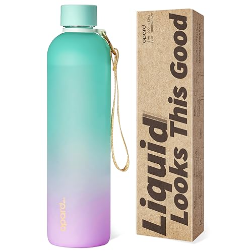 Opard Slim Water Bottle 32oz, Dishwasher Safe Plastic Water Bottle BPA-Free, Leakproof Screw Top, Bubblegum Cyan Pink, Reusable for Travel School Sport Gym Hiking - color: Bubblegum Cyan Pink, size: 32 Ounces