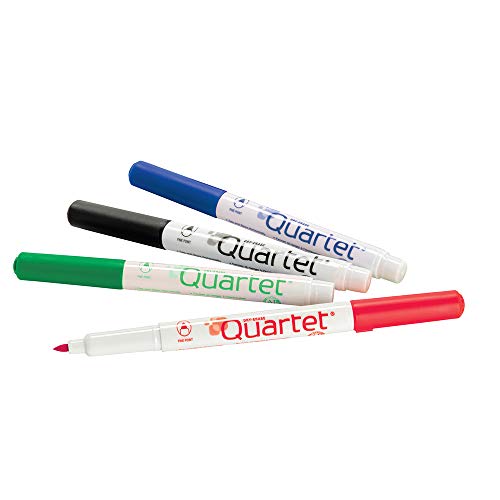 Quartet Classic Low Odor Dry-Erase Markers, Fine Point, 4-Marker Set, Assorted Colors (659520Q)