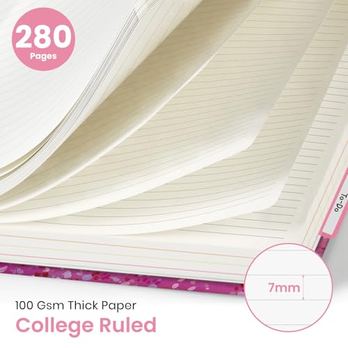 Large Spiral Lined Notebook for Work with Dividers & Tabs, 8.5"x11" Hardcover 5 Subject Notebook, College Ruled, 280 Pages, Blossom Valley - color: N - Blossom Valley