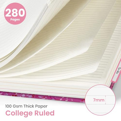 Large Spiral Lined Notebook for Work with Dividers & Tabs, 8.5"x11" Hardcover 5 Subject Notebook, College Ruled, 280 Pages, Blossom Valley - color: N - Blossom Valley
