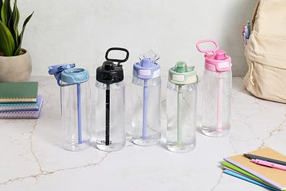 Ello Pop & Fill 22oz Tritan Plastic Water Bottle with Quick Fill Technology | Clear Water Bottle for School, College, Travel | Leakproof Locking Lid, Straw and Chug, Reusable, BPA-Free | Aurora - color: Aurora