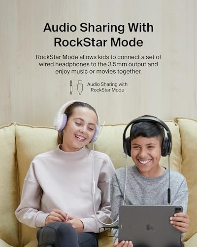 Belkin SoundForm Inspire Wired Over-Ear Headset for Kids, Online Learning & Travel w/Built-in Boom Mic, 85dB Safe Volume Limit - USB-C & 3.5mm - Compatible w/iPhone, iPad, Galaxy & More - Black - color: Black, style: Wired