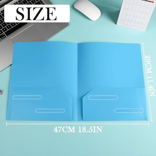 3 Pcs Plastic Folders with Pockets No Prongs, Letter Size Paper Folder Set | Waterproof scratch resistant matrix, Dual interior protective flaps, Easily wiped clean