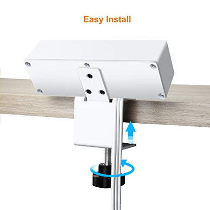 3 Outlet Desk Clamp Power Strip, Desktop Power Strip with USB Ports, Desk Mount USB Charging Power Station, on Desk Edge Power Outlet 125V 12A 1500W, 10 FT Desk Outlet Strip. (White) - color: White, size: 10FT