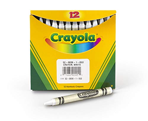Crayola Crayons, White, Single Color Crayon Refill, 12 Count Bulk Crayons, School Supplies - color: White, size: 12 Count (Pack of 1)