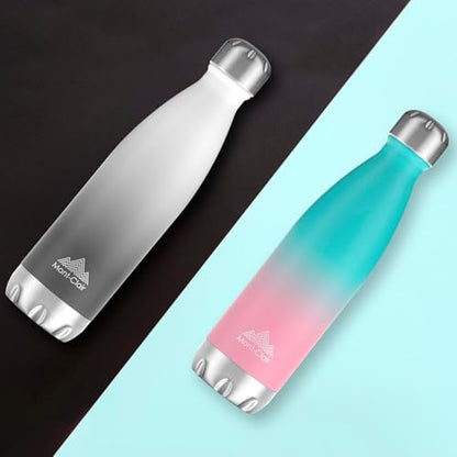 Mont-Clair Stainless Steel Water Bottle, Vacuum insulated - BPA Free, 12h Hot & 24h Cold Drinks, Metal Water Bottle 17 oz Leakproof, Ideal for Adult, Kids, Running - Gradient - White & Grey - color: Gradient - White & Grey, style: 17 Ounces