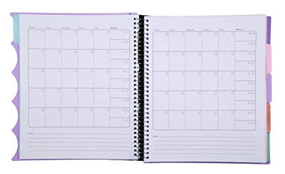 Mintra Office Durable PREMIUM Spiral Notebook, ((Lavender, 5 Subject (8.5in x 11in)) - Fabric Covered Coils, No Snags, College Ruled, Adjustable PocketDividers, Ruler, Organization, Student, School - color: Lavender, size: 5 Subject (8.5in x 11in)