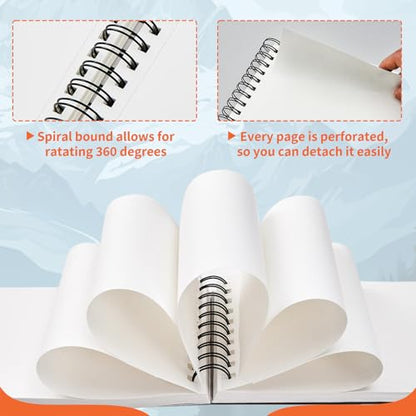 MARTCOLOR 5.5X8.5” Premium Sketch Book, 100 Sheets(68 lb/100gsm) Sketchbook | Spiral Bound, Acid-Free Drawing Paper, Artist Sketch Pad for Beginners & Pro Artists, Perfect for Most Dry Media