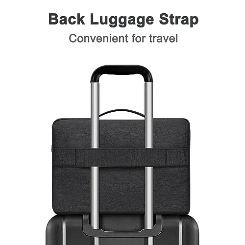 MOSISO 360 Protective Laptop Sleeve Bag, 13-13.3 inch Notebook Compatible with MacBook Air 13.6 M5 M4 M3 M2 M1/Neo/Pro 13/14,HP Dell ASUS Lenovo, Vertical Bag with Bevel Corner & Belt, Black