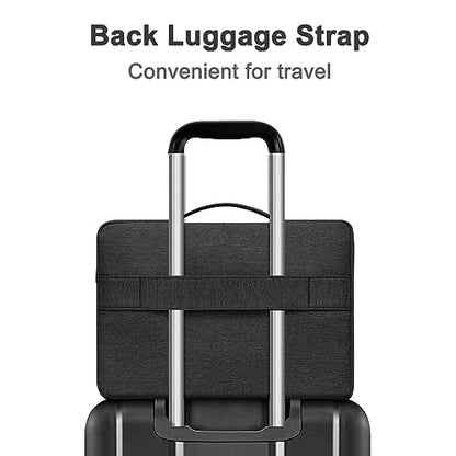 MOSISO 360 Protective Laptop Sleeve Bag, 13-13.3 inch Notebook Compatible with MacBook Air 13.6 M5 M4 M3 M2 M1/Neo/Pro 13/14,HP Dell ASUS Lenovo, Vertical Bag with Bevel Corner & Belt, Black