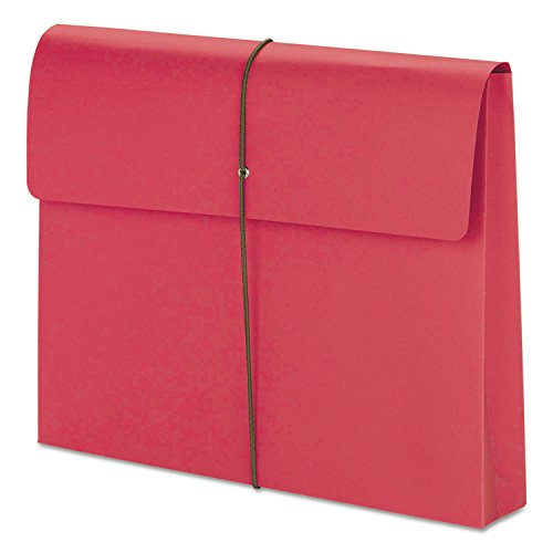 Smead Colored Expanding File Wallet with Flap and Cord Closure, 2" Expansion, Letter Size, Red, 10 per Box (77205) - color: Red, size: Letter