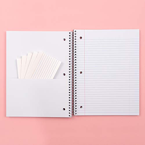 Yoobi College Ruled 8 x 10.5” Spiral Notebook Set – Bulk 3-Pack of 3 Subject Notebooks, Blue, Mint Green & Blush Pink – Gift Idea – 150 Perforated, 3-Hole Punched Sheets - color: Blush, Mint, Blue, size: Pack of 3
