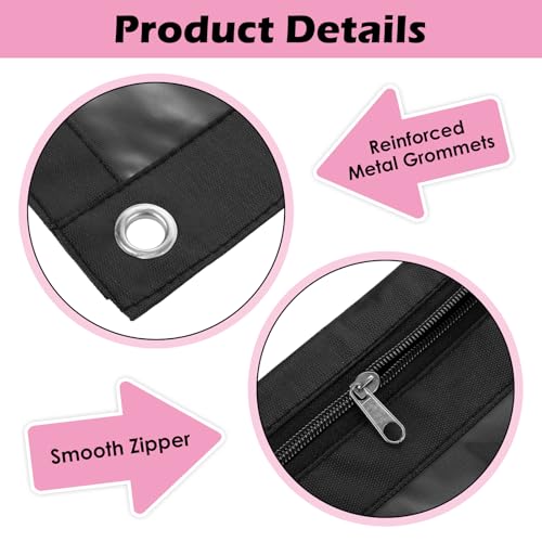 30Pack 3 Ring Binder Pencil Pouch with Zipper Black, Clear Window Pen Holder Case for Office, and Home Organization, Waterproof Oxford Fabric, Fits Standard 3 Ring Binders