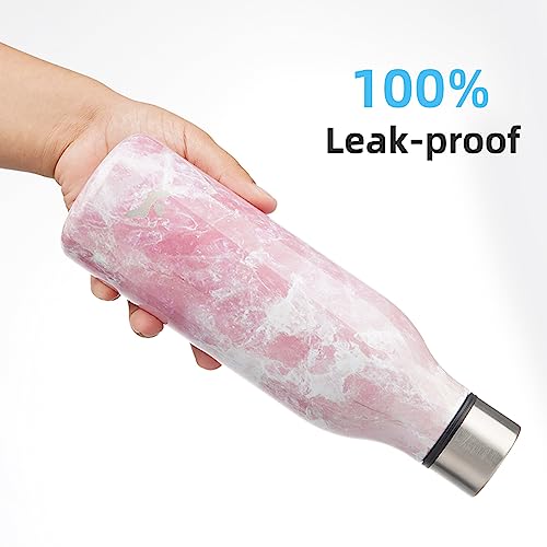 Konokyo Insulated Water Bottle with Strap,18 oz Double Wall Stainless Steel Vacuum Bottles Metal Water Flask,Blossom - color: Blossom, size: 18 Ounces