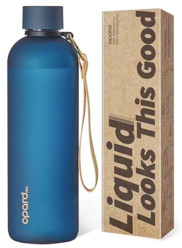 Opard Slim Water Bottle 27oz, Dishwasher Safe Plastic Water Bottle BPA-Free, Leakproof Screw Top, Midnight Blue, Reusable for Travel School Sport Gym Hiking - color: Midnight Blue(27oz), size: 27 Ounces
