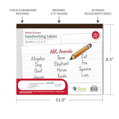 C-Line Letters & Learn Handwriting Tablet, 40 Sheets, 11” x 8-1/2” (23100)