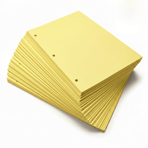 Copy Printing and Writing Colored Paper, 20 Pound - 75 Gsm, 3 Hole Punch, 500 Sheets per Ream. (Canary) - color: Canary