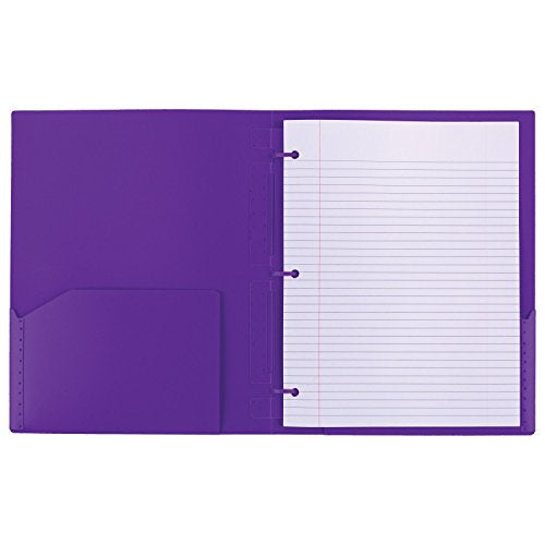 Five Star 2 Pocket Folders with Prong Fasteners, Folder with Pockets, Plastic, Color Selected For You, 1 Count (34084)