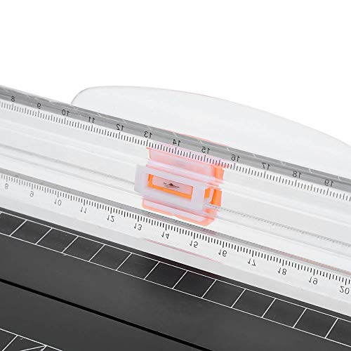 Portable Sliding Paper Trimmer, Paper Tool for Craft, and School Supplies, 310mm Cutting Size with Folding Ruler, ABS Plastic Photo Label
