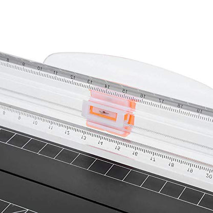Portable Sliding Paper Trimmer, Paper Tool for Craft, and School Supplies, 310mm Cutting Size with Folding Ruler, ABS Plastic Photo Label