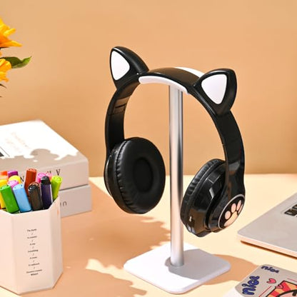 Bluetooth Noise Cancelling Headphones for Kids,Foldable Cat Headphone with LED Light Up Ear,Cat Ear Headphones for Toddler with Microphone/TF Card,Kids Bluetooth Earphones for ipad | Foldable Cat Headphone, LED Light Up Ear, Cat Ear Headphones for Toddler