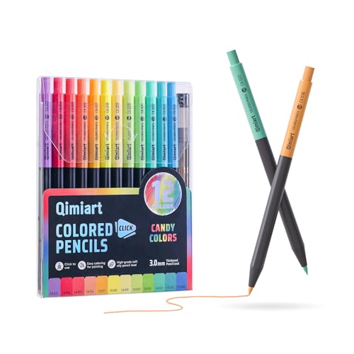 languo Mechanical Colored Pencils for Adult Coloring Books, 12 Colors Soft Core Colored Pencils with Sharpener, Mechanical Pencils for Coloring, Drawing, Sketching & Painting, Candy Colors - color: 12 Colors: Candy Colors