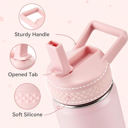 Fijinhom12 oz Kids Water Bottle, Toddler Water Bottle with Straw, Boys&Girls Bottle for School, 304 Stainless Steel Vacuum Insulated Bottle for Kids, BPA-Free, Leak-Proof, Bubble - color: Bubble