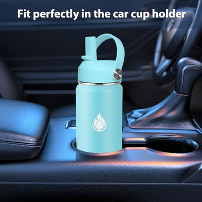 SENDESTAR Water Bottle 40oz Double Wall Vacuum Insulated Leak Proof Stainless Steel Sports Water Bottle—Wide Mouth with New Flex Straw Lid & Spout Lid (Day&Night) - color: Day&Night-A, size: 40 Ounces