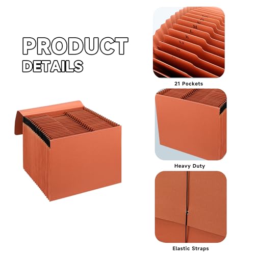 3 Packs Heavy Duty Expanding File Folder Organizer,21 Pockets Accordion File Organizer,A-Z,1/3 Cut Tabs,Letter Size,17.5Inch Expansion - style: 3 Pack-21 Pockets