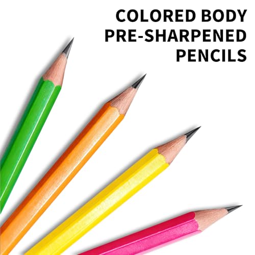 M&G Daily Series 24 Pack HB Pencils, Pre-Sharpened Hexagonal Wood-Cased Pencils with Erasers, 4 Color Barrels, Includes 2 Mini Sharpeners for Writing Drawing and School Office Supplies - color: Daily Series Multicolor, style: HB