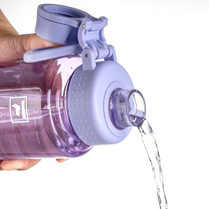 Fanhaw 32 oz Clear BPA-Free Tritan Water Bottle with Fast-Flow Spout Lid, BPA-Free & Leak-Proof Wide-Mouth Reusable Bottle for Gym, School & Office, Back to School Essentials (Amethyst) - color: Amethyst, style: 32 Ounces