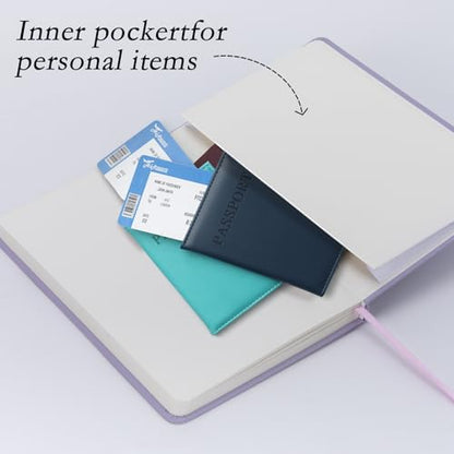 deli A5 Lined Journal Notebook, 160 Pages Hardcover Writing Notebook, 5.5"x8.2" College Ruled Notebook for Office, School, Work Notes (Purple) - color: Purple