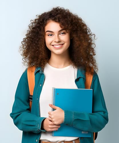 Dunwell 3 Subject Notebook College Ruled (Blue), 150 Sheets (300 Pages), Spiral Notebook 8.5 x 11, Plastic Cover, 3 Pocket Divider Folders, 3-Hole Punched Perforated Paper - color: Blue
