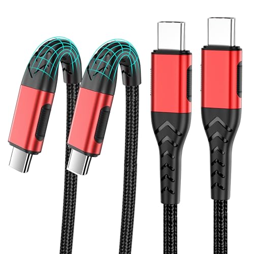 Durcord 2Pack 10ft USB C to USB C Cable, 100W Fast Charging, Compatible with iPhone 15 Pro/Plus/Max, Android/Phone/Pad, Red - color: Red, size: 10ft