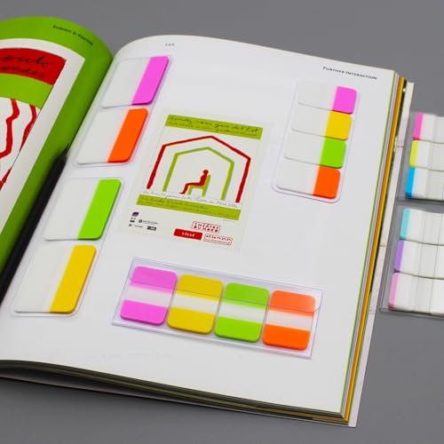 Extra Thick Tabs Flags Assorted Bright, 1 x 1.5 in Sticky Tabs, Lined, Easy to Post, 4 On-The-Go Dispensers/Pack, 44 Tabs/Color, 264 Pages Total
