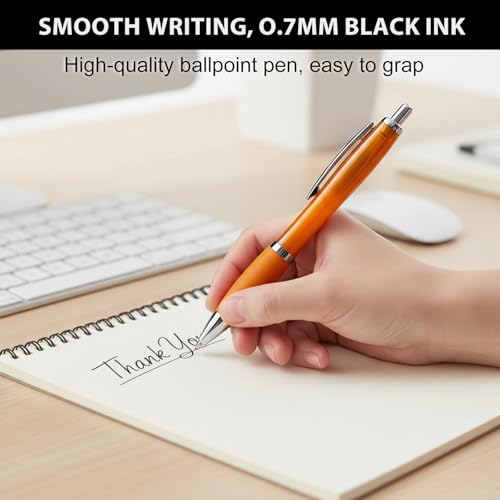 Customized Pens with Logo or Text - 100 Pack Bulk Business Events Pens - color: Orange